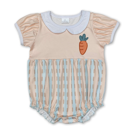 Short sleeves carrot baby girls Easter romper