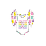 Short sleeves bunny season baby girls Easter romper