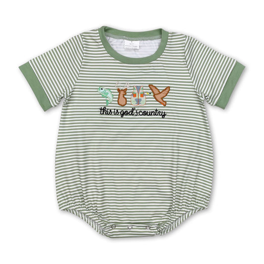 This is god's country fish deer duck baby boy romper