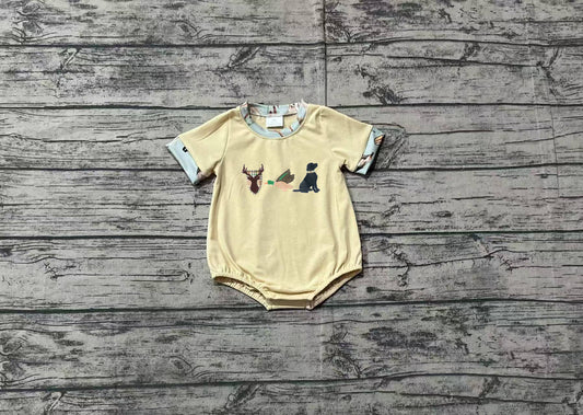 Short sleeves deer duck dog baby boy romper