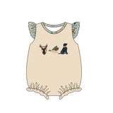 Flutter sleeves deer duck dog baby girl romper