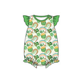 Flutter sleeves clover baby girl St Patrick's romper