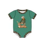Short sleeves camo deer baby boy romper