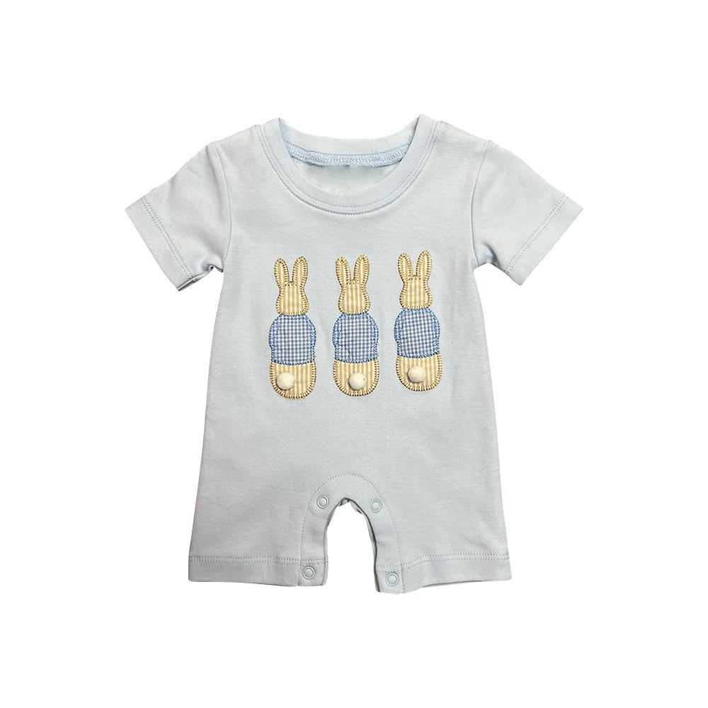 Short sleeves bunny baby boy Easter romper