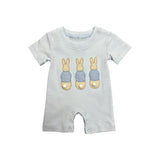 Short sleeves bunny baby boy Easter romper