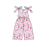 Straps pink boots heart singer girls jumpsuit