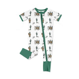 Short sleeves cactus rodeo western baby zipper romper