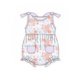 Sleeveless lavender leopard daddy's girl baby romper