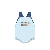 Straps stripe dogs baby boy summer romper
