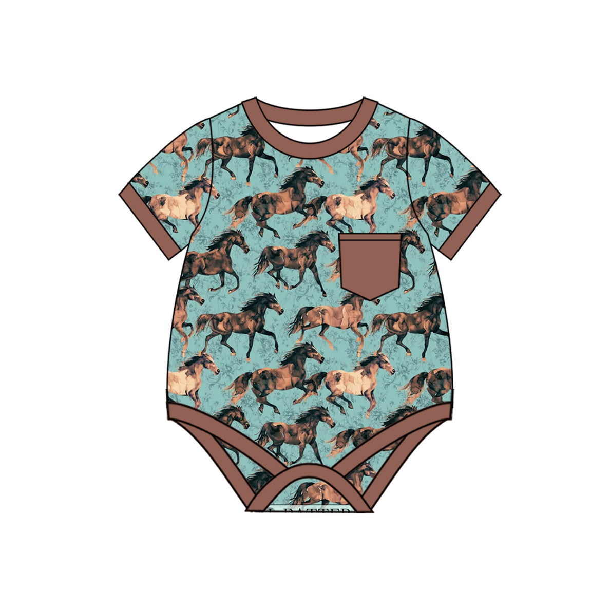 Short sleeves horse short sleeves baby boys romper
