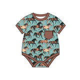 Short sleeves horse short sleeves baby boys romper