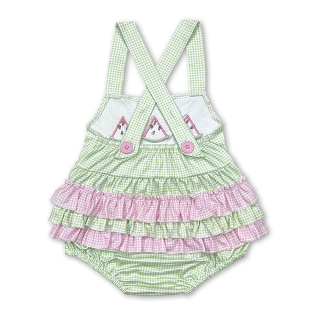 Flutter sleeves watermelon baby girls summer romper