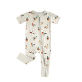 Short sleeves duck baby kids zipper romper