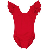 Red flutter sleeves baby girls summer romper