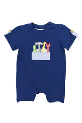 Short sleeves navy tools baby boys summer romper