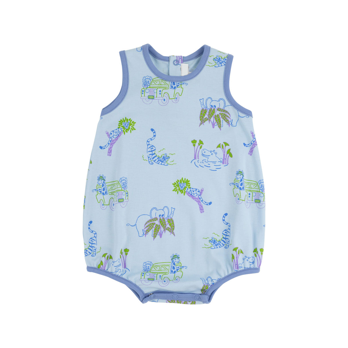 Sleeveless elephant baby boy summer romper