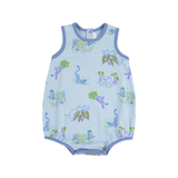 Sleeveless elephant baby boy summer romper