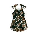 Brown camo straps shorts length kids girls jumpsuit