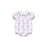 Short sleeves shell starfish bow baby girls summer romper