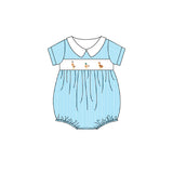Short sleeves light blue stripe duck baby kids romper