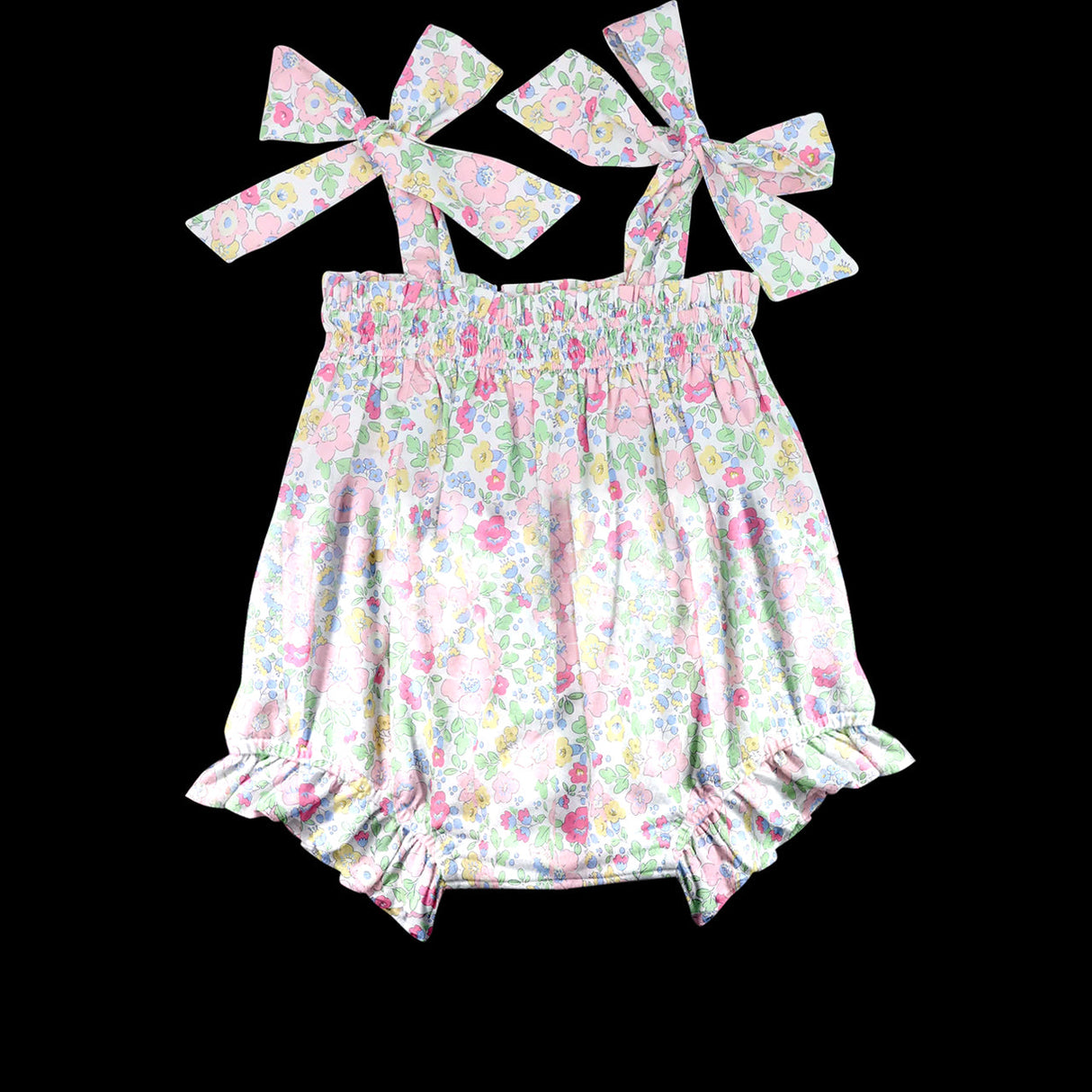 Floral straps baby girls summer romper