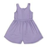 Sleeveless lavender kids girls active wear jumpsuit