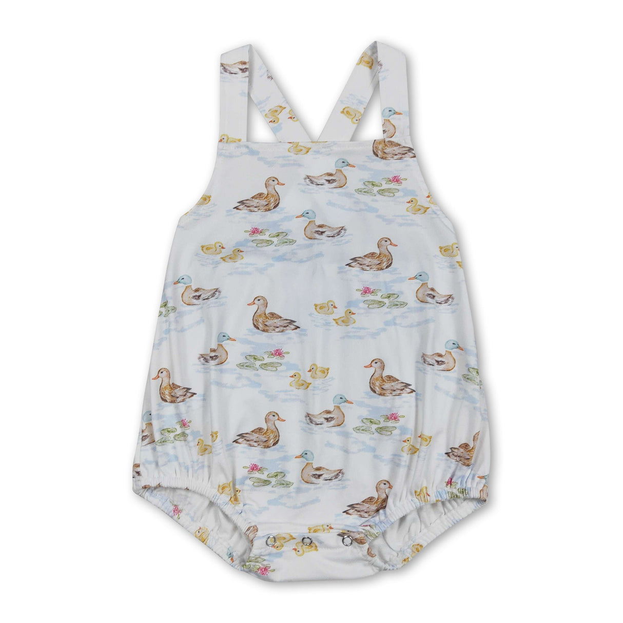 Straps duck print baby boy summer romper
