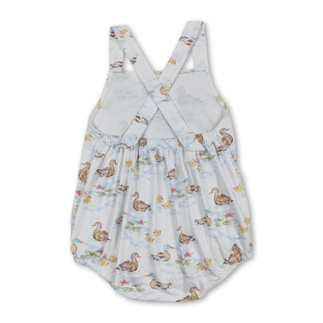 Straps duck print baby boy summer romper