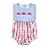 Sleeveless flag stars baby boy 4th of july romper