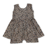 Sleeveless leopard kids girls summer one piece jumpsuit