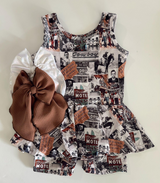 Cowboy baby girls summer western one piece jumpsuit