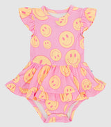 Flutter sleeves smile skirt baby girls summer romper
