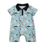 Short sleeves golf baby boy summer polo romper