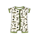 Short sleeves fish baby boy summer polo romper