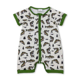 Short sleeves fish baby boy summer polo romper
