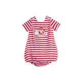 Short sleeves stripe farm baby boy summer romper