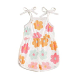 Straps colorful floral baby girls summer jumpsuit