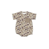 Short sleeves pocket camo baby boy romper