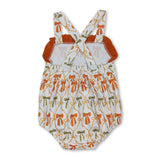 Orange ruffle straps baby girls fall romper