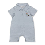 Short sleeves stripe duck baby boy summer romper