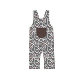 Camo straps brown pocket baby boy hunting jumpsuit