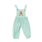 Green plaid gingerbread kids boys Christmas jumpsuit