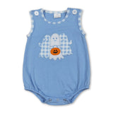 Sleeveless ghost pumpkin baby boys Halloween romper