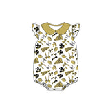 Flutter sleeves football bow baby girls team romper