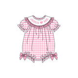 pink jesus love me baby short sleeve romper
