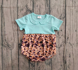 green brown leopard short boy romper