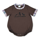 Jesus loves this country boy deer embroidery romper