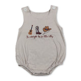 Sleeveless stripe it's alright to be little bitty western baby romper