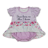Jesus loves me this I know floral baby girls romper
