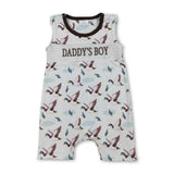 Sleeveless daddy's boy duck baby boy romper
